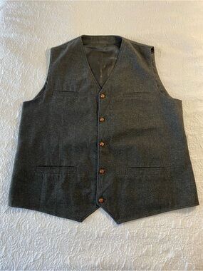 Tailored Men's Charcoal Wool Blend Vest - Smart Layering Piece